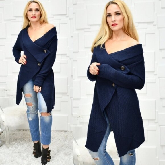 Navy Blue Cardigan - Picture 1 of 4